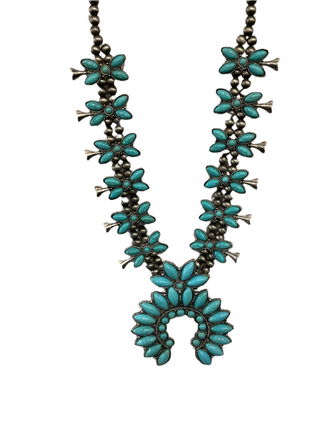 Western turquoise stone squash set