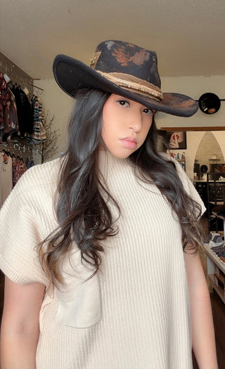 Rider's Shadow Black Vintage Felt Cowgirl Hat