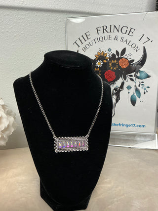 Iridescent Galveston Glow Silverstone Necklace