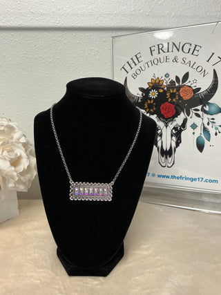 Iridescent Galveston Glow Silverstone Necklace