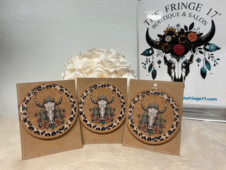 Wildcarded Steer Cork Coaster