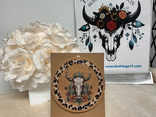 Wildcarded Steer Cork Coaster