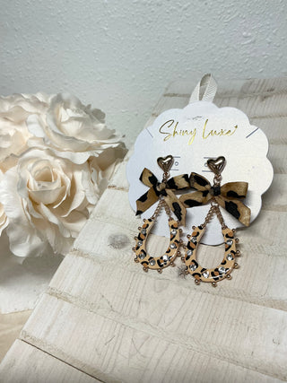 Printed Horseshoe Goldtone Earrings