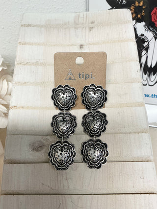 TIPI Starstruck Hearts Silverstone Earrings