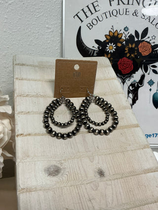 Nightfall Turquoise Silver & Pearl Teardrop Earrings