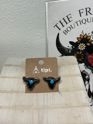 TIPI Shadow Deal Cow Silverstone Earrings – Western Fashion Statement