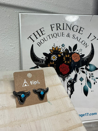 TIPI Shadow Deal Cow Silverstone Earrings – Western Fashion Statement
