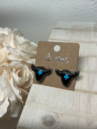 TIPI Shadow Deal Cow Silverstone Earrings – Western Fashion Statement