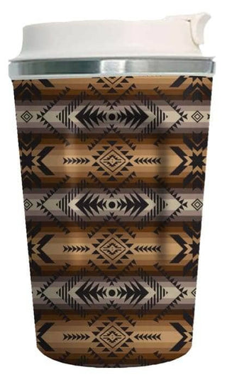 Stainless Steel Aztec Brown Coffee Mug