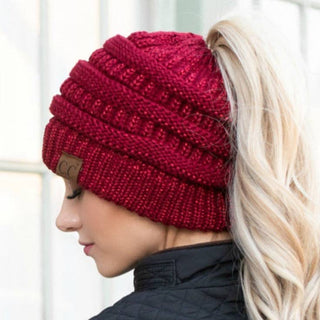 CC Bun Metallic Beanie