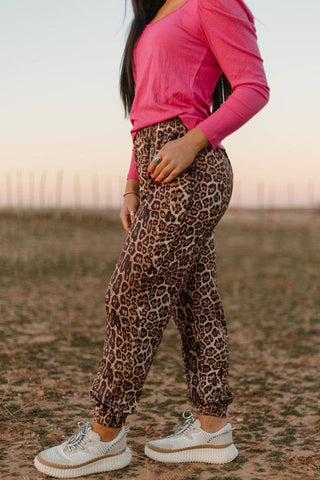 Hear Me Roar Leopard Print Jogger Pants | Western Boho Style
