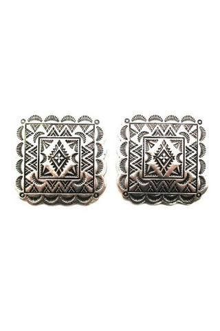 WESTERN SILVER PEARL EARRINGS