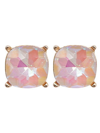 Glass Gold Plating Post Earrings