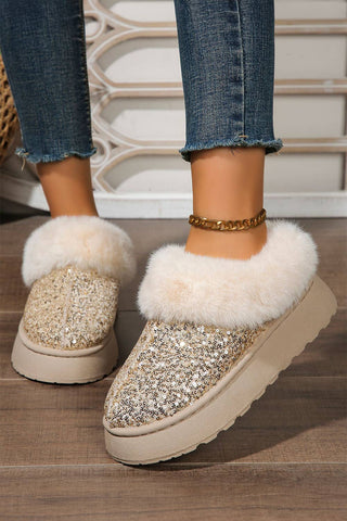 1 the Woman - Sequin Plush Lined Thick Sole Snow Boots