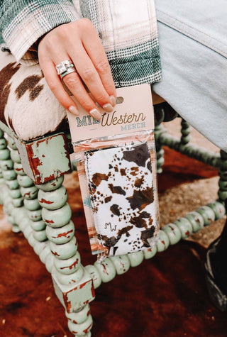 Mooving On Brown Cowhide Print Tall Coozie 2-Pack