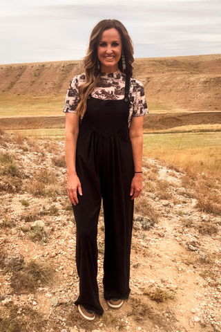 Night Sky Black Raw Hem Jumpsuit