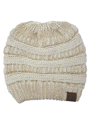 CC Bun Metallic Beanie