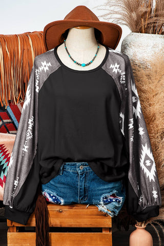 Fall Clothing Western Patch Long Sleeve Top