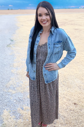 Studded Denim Shacket