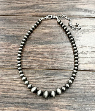 Handmade Graduated Navajo Bead Necklace