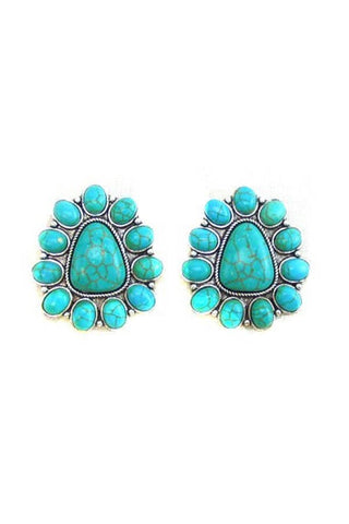 WESTERN CONCHO POST EARRINGS