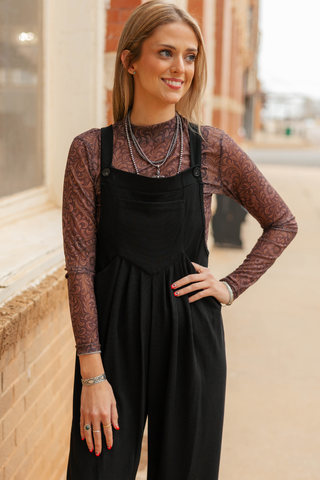 Night Sky Black Raw Hem Jumpsuit