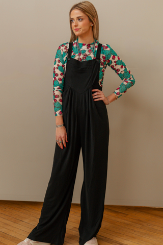 Night Sky Black Raw Hem Jumpsuit