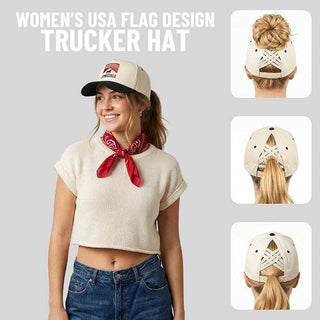 Criss Cross 2-Tone Hat - Long Live Cowgirls - Black/Beige