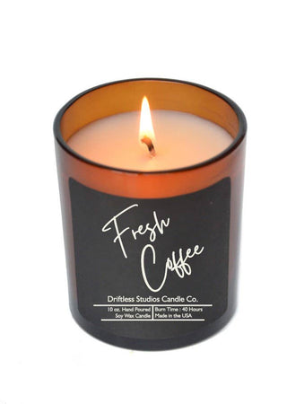 Fresh Coffee Soy Wax Candle | 10 oz Amber Jar with Black Lid