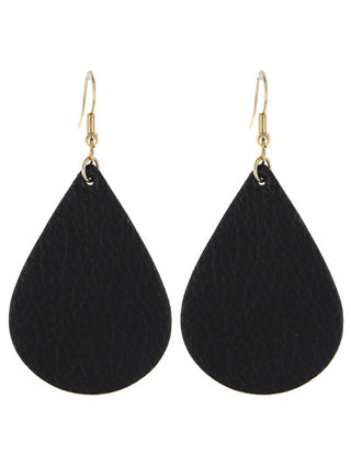 Leather Teardrop Earrings