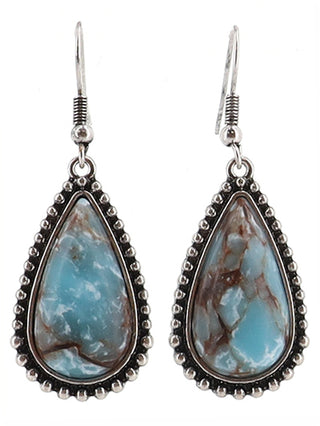 Turquoise Marble Teardrop Earrings