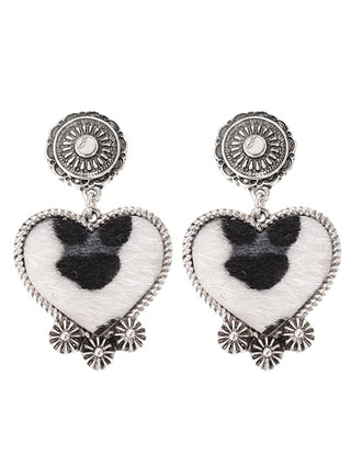 Western Leopard Heart Earring