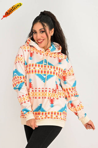 Cream Aztec Hoodie