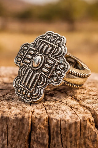 Soulfire Cross Silvrestone Stretch Ring
