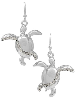 Sealife Pave Stone Earrings - Turtle