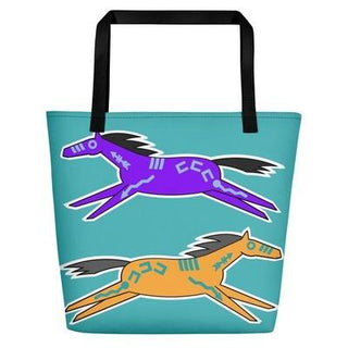 Blue Horse Tote - The Fringe Spa'Tique