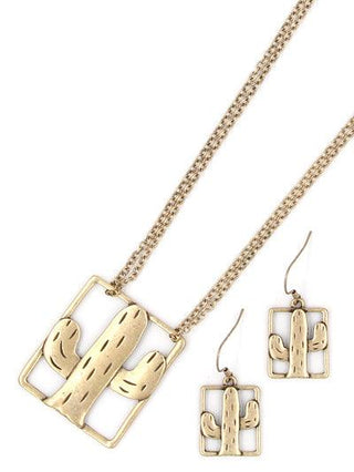 Cactus Necklace Set - The Fringe Spa'Tique