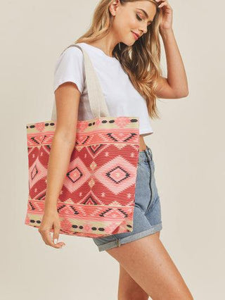 Tribal Pattern Tote Bag - The Fringe Spa'Tique