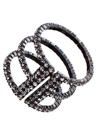 Rhinestone 3 Line Ring - The Fringe Spa'Tique