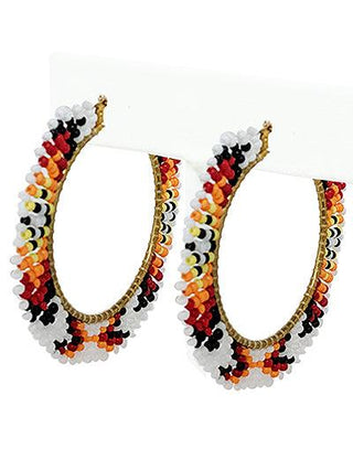 Seed Bead Hoop Earrings - Round - The Fringe Spa'Tique