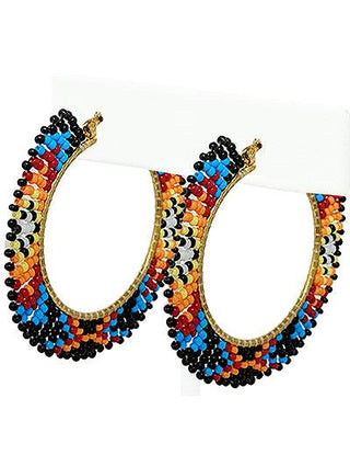 Seed Bead Hoop Earrings - Round - The Fringe Spa'Tique