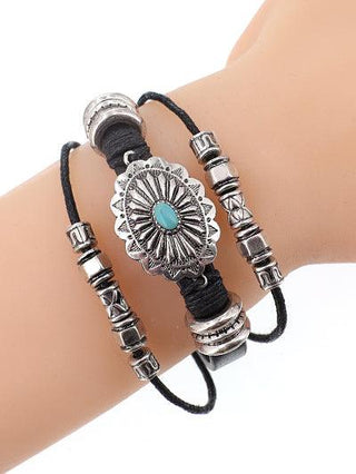 Western Faux Leather Concho Bracelet - The Fringe Spa'Tique