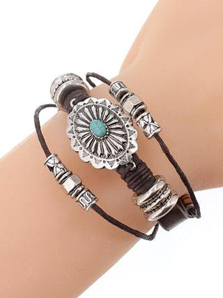 Western Faux Leather Concho Bracelet - The Fringe Spa'Tique