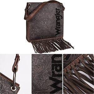 Wrangler Floral Embossed Fringe Concealed Carry Hobo/Crossbody - The Fringe Spa'Tique