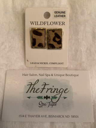 Square Cheetah Print Earrings - The Fringe Spa'Tique