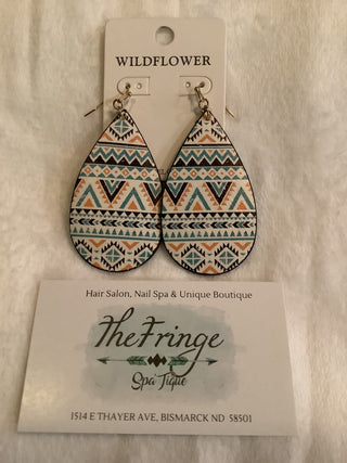 Aztec print Earrings - The Fringe Spa'Tique