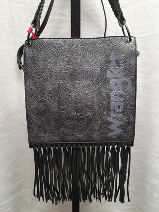 Wrangler Floral Embossed Fringe Concealed Carry Hobo/Crossbody - The Fringe Spa'Tique